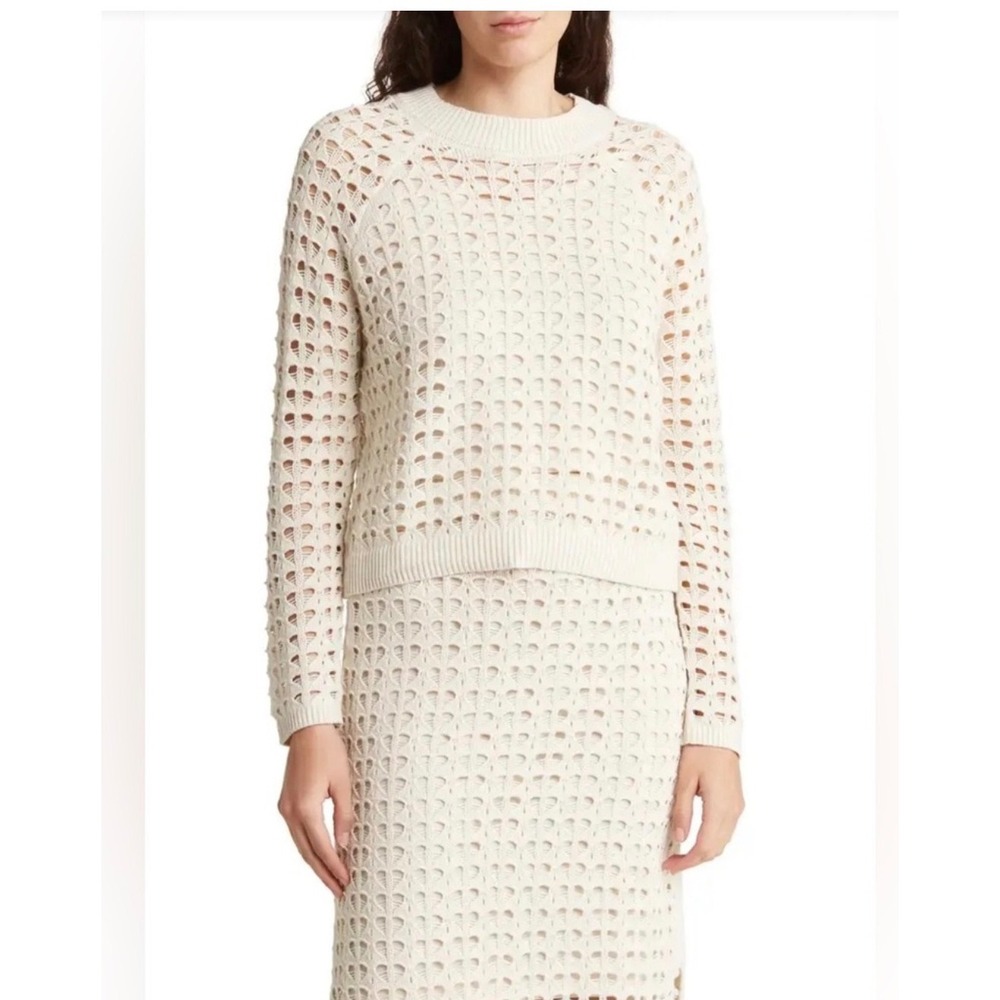 Cream Crochet Knit MIDI Skirt set Freshman 1966‎